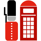 Soldado inglés al lado de cabina telefónica roja